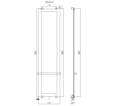 Полотенцесушитель электрический Allen Brau Infinity 180x44 с рейлингом и креплением, медь браш