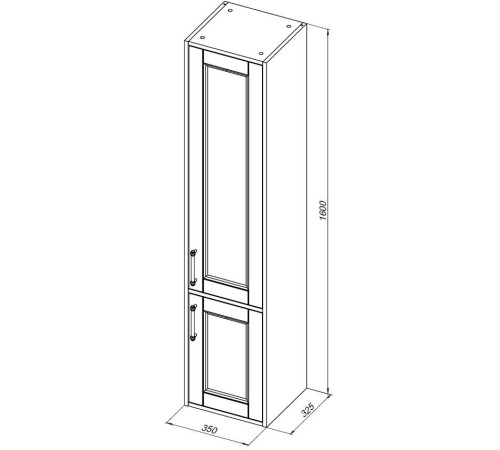 Шкаф-пенал Aquanet Бостон new L 35 белый сатин