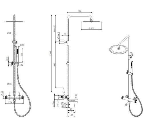 Душевая стойка Allen Brau Priority 5.31T10-00 хром