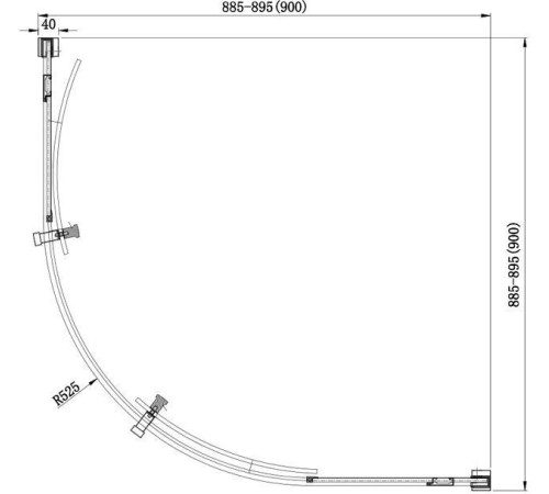 Душевой уголок Aquanet Delta NPE2142 90x90, R550, прозрачное стекло