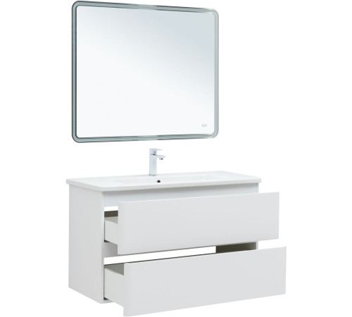 Тумба под раковину Aquanet Эмбер 105 белый матовый