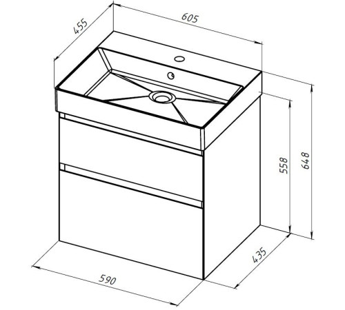 Тумба под раковину Allen Brau Infinity 60 1.210024.WM белый матовый