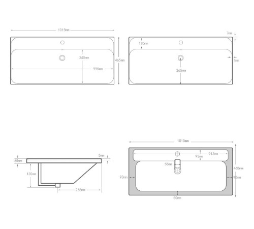 Раковина Aquanet Flash 100