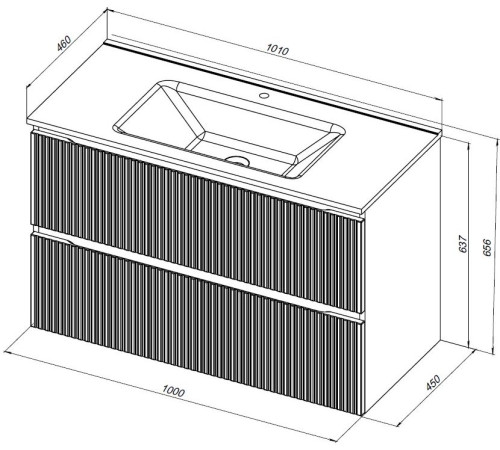 Тумба под раковину Aquanet Джейн (Flat) 100 маренго