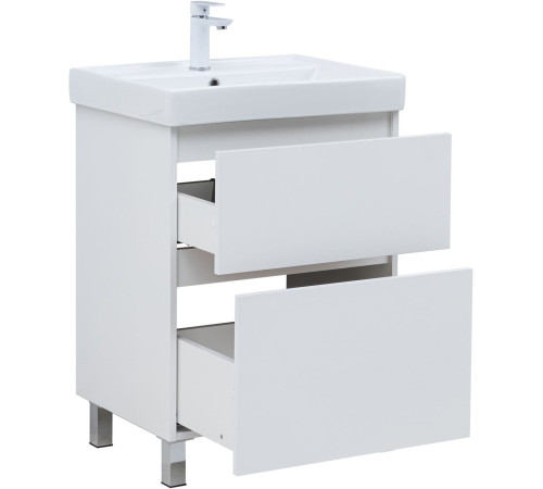 Тумба под раковину Aquanet Вега 60 напольная, белый глянец