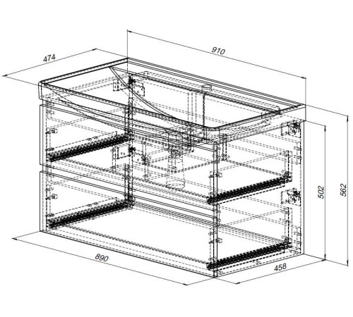 Тумба под раковину Aquanet Вега 2.0 90 бежевый