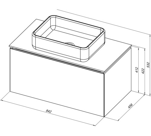 Тумба под раковину Allen Brau Infinity 85 1.21002.CGM олива матовый