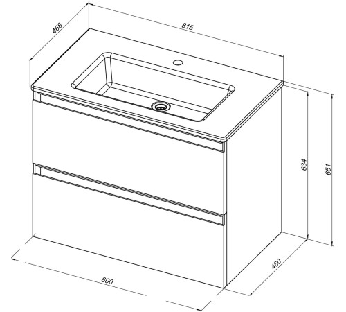 Тумба под раковину Allen Brau Eclipse 80 1.E1002.PWM папирус матовый