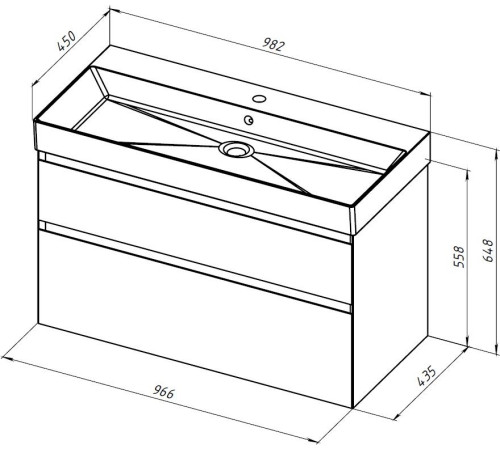Тумба под раковину Allen Brau Infinity 100 1.210027.AM антрацит матовый