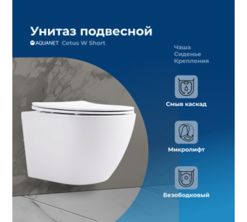 Унитаз подвесной Aquanet Rimless Cetus W Short LX-1900