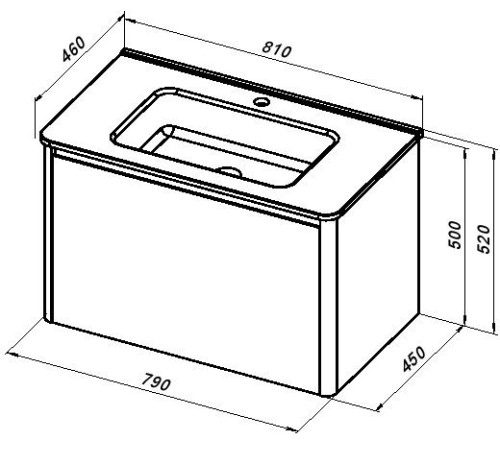 Тумба под раковину Allen Brau Gravity 80 1.370013.AM антрацит матовый