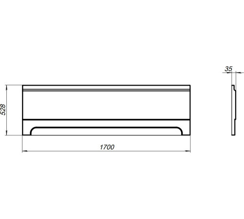 Фронтальный экран Aquanet 170