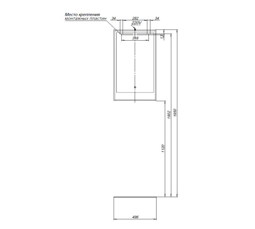 Зеркало Aquanet Милан 50 белый глянец