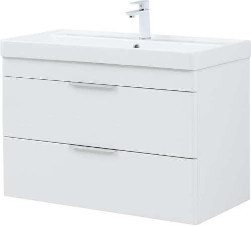 Тумба под раковину Aquanet Ирис New 90 белый глянец