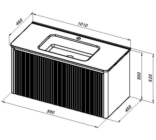 Тумба под раковину Allen Brau Gravity 100 1.370018.BGM синий матовый