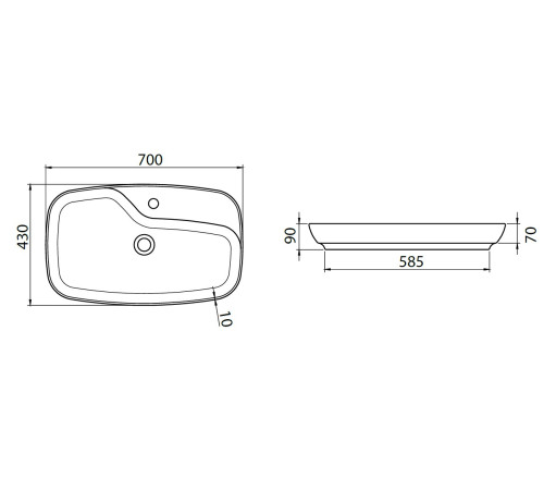 Раковина накладная Allen Brau Liberty 4.32011.AN антрацит