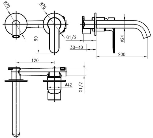 Смеситель для раковины Aquanet Passion хром