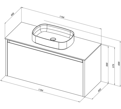 Тумба под раковину Allen Brau Fantasy 120 1.11006.PWM папирус матовый