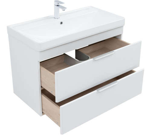 Тумба под раковину Aquanet Ирис New 90 белый глянец