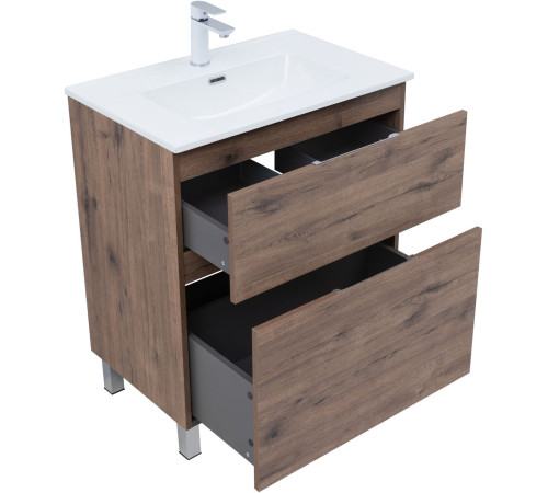 Тумба под раковину Aquanet Алвита New 70 напольная, дуб веллингтон табак