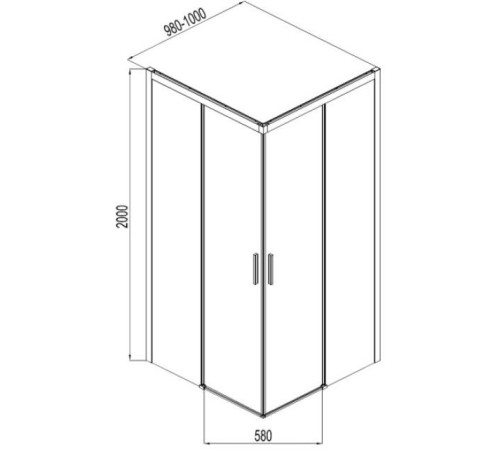 Душевой уголок Aquanet Pleasure AE60-S-100x100U-BT 100x100, прозрачное стекло