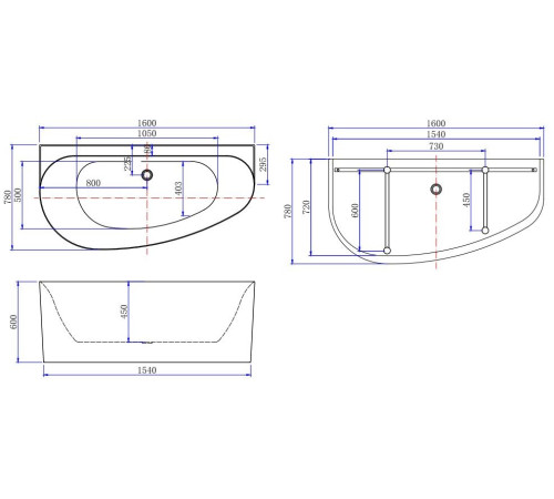 Акриловая ванна Allen Brau Priority 5 В 160x78 2.31005.20B/AM