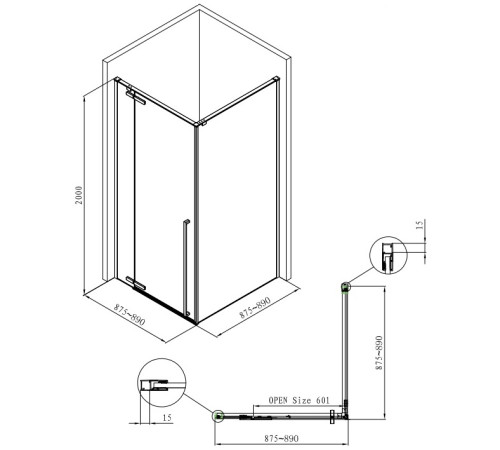Душевой уголок Allen Brau Fantasy 90x90 3.11001-00 хром