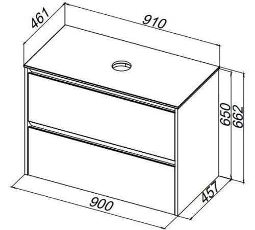 Столешница Allen Brau Activity 90 1.35023.AL акриловый камень альба
