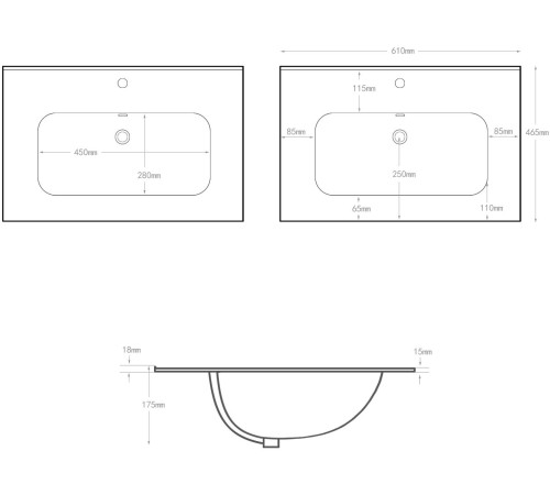 Раковина Aquanet Flat 60 белая