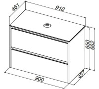 Столешница Allen Brau Activity 90 1.35023.ST акриловый камень сатин