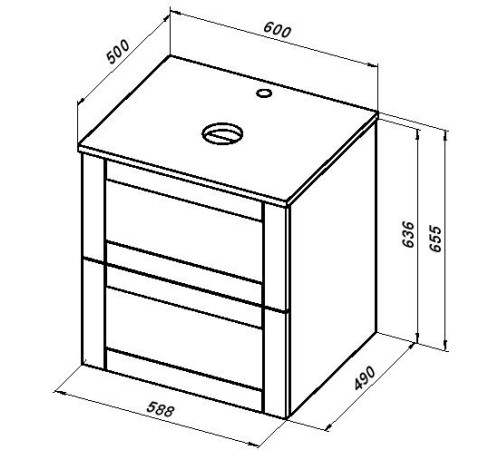 Тумба под раковину Aquanet Терра 60 белый матовый