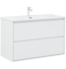 Тумба под раковину Aquanet Милан 100 белый глянец
