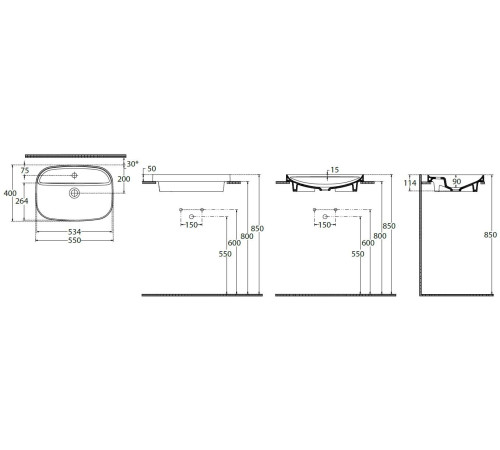 Раковина накладная Allen Brau Fantasy Sphere 55 4.11034.21 белый матовый