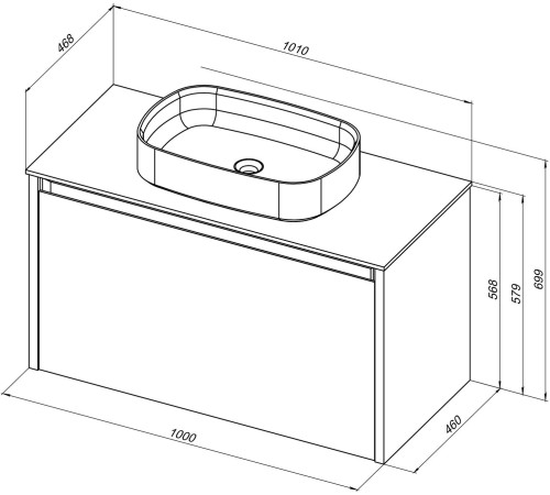 Тумба под раковину Allen Brau Fantasy 100 1.11004.AM антрацит матовый