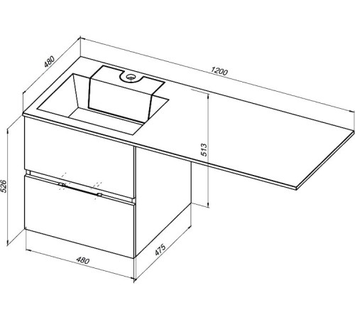 Раковина Aquanet Фортуна 120 L