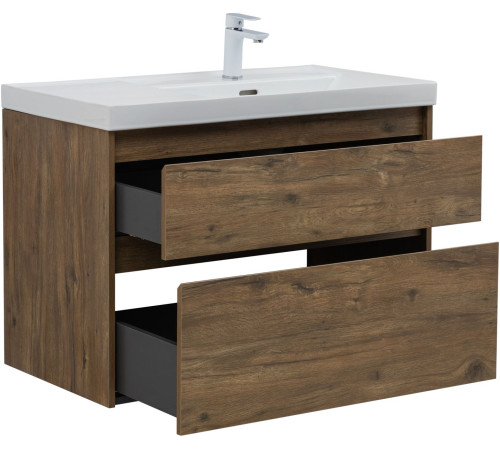 Тумба под раковину Aquanet Nova Lite 2.0 90 дуб рустикальный, правая