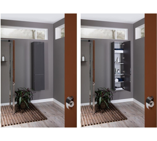 Шкаф-пенал Aquanet Алвита 35 серый антрацит