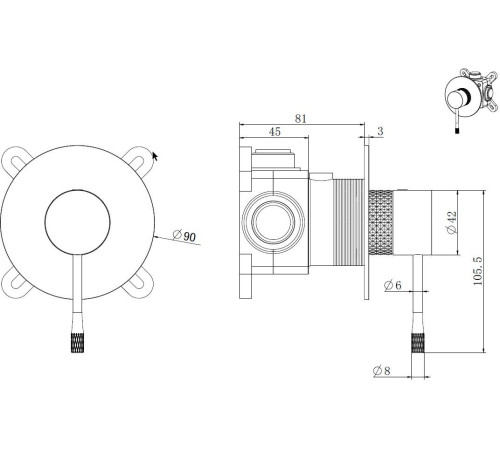 Смеситель для душа Allen Brau Priority 4.0 5.31C12-MG (с внутренней частью, 1 выход) графит браш