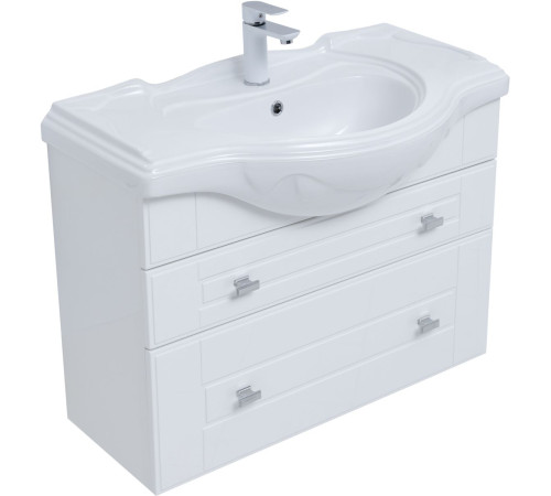 Тумба под раковину Aquanet Рондо 85 белый глянец