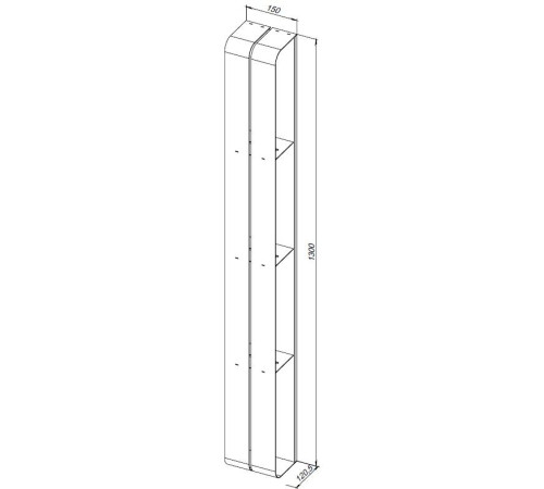 Полка Aquanet Магнум 15x130 белая матовая, вертикальная