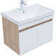 Тумба под раковину Aquanet Оптима 70 дуб светлый/белый сатин