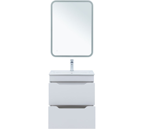 Тумба под раковину Aquanet Практика 60 белый глянец