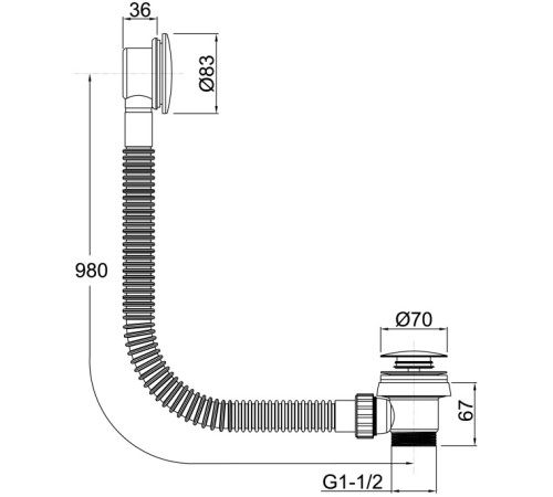Слив-перелив для ванны Allen Brau Priority 5.31027-MG графит браш