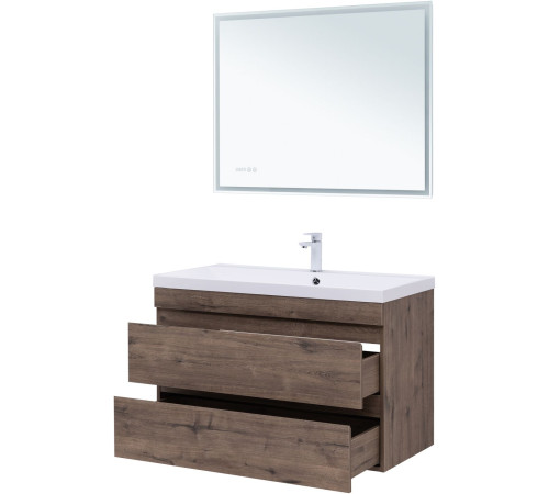 Тумба под раковину Aquanet Нота New 100 дуб веллингтон табак