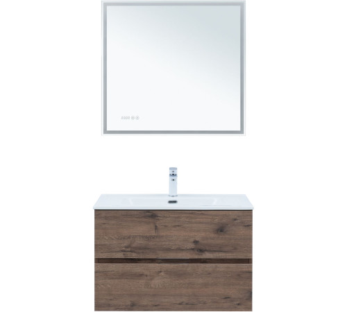 Тумба под раковину Aquanet Алвита New 80 2 ящика, дуб веллингтон табак