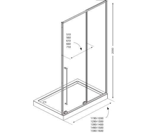 Душевая дверь Allen Brau Fantasy 130 3.11007.00 хром