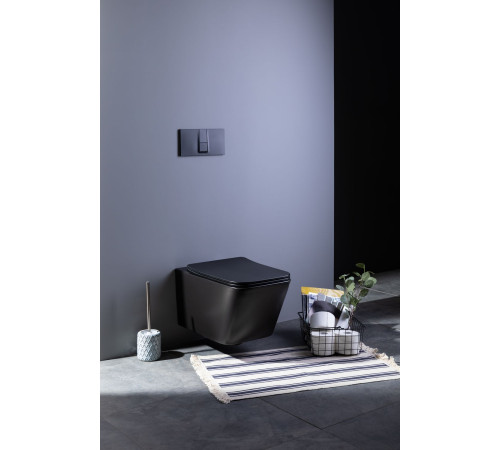 Унитаз подвесной Aquanet Rimless Tavr-W BL-103N-WHT black черный матовый