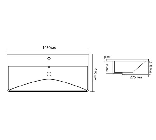 Раковина Aquanet Ирис 100 черная матовая