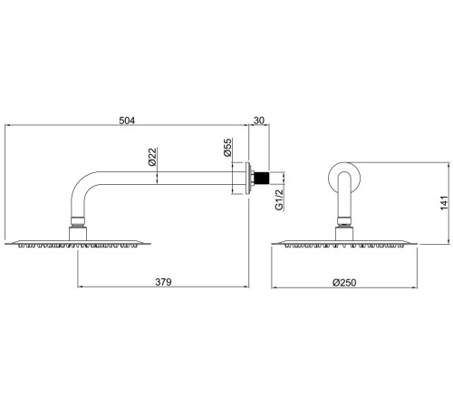 Верхний душ Allen Brau Infinity 5.21019-31 черный матовый