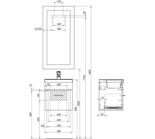 Тумба под раковину Aquanet Нота 40 белый